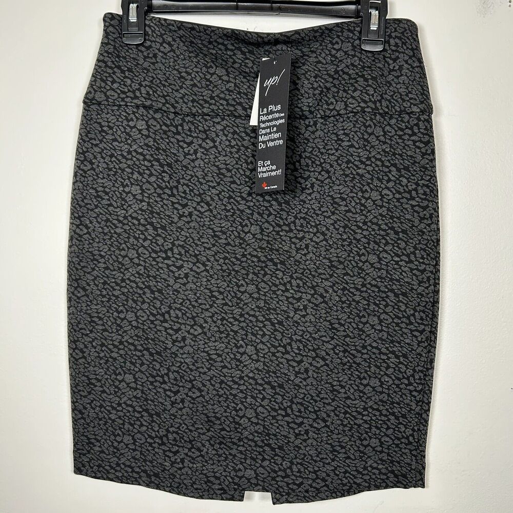 NWT Up! Brand Shaping Skirt Animal Print Body Contouring Black Women's Size 6